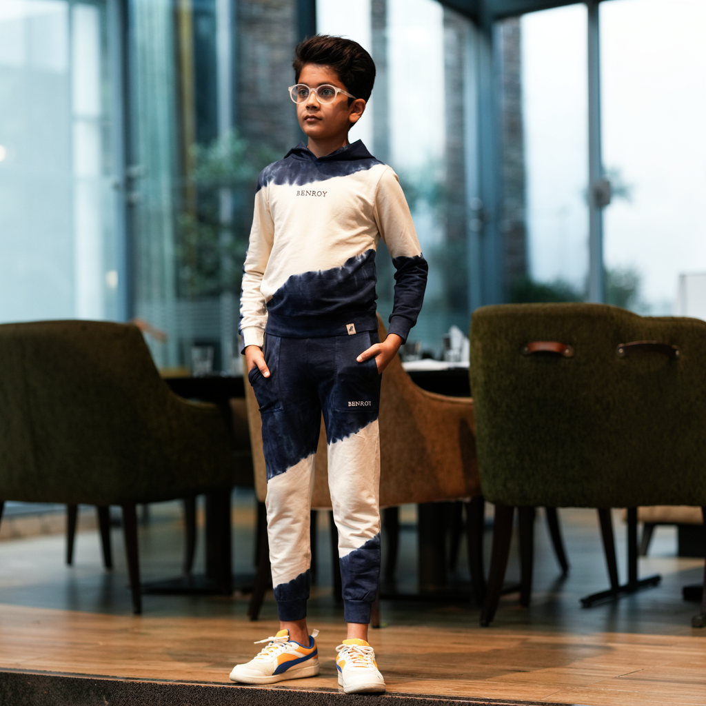 Navy Tie-Dye Hoodie Co-ord Set