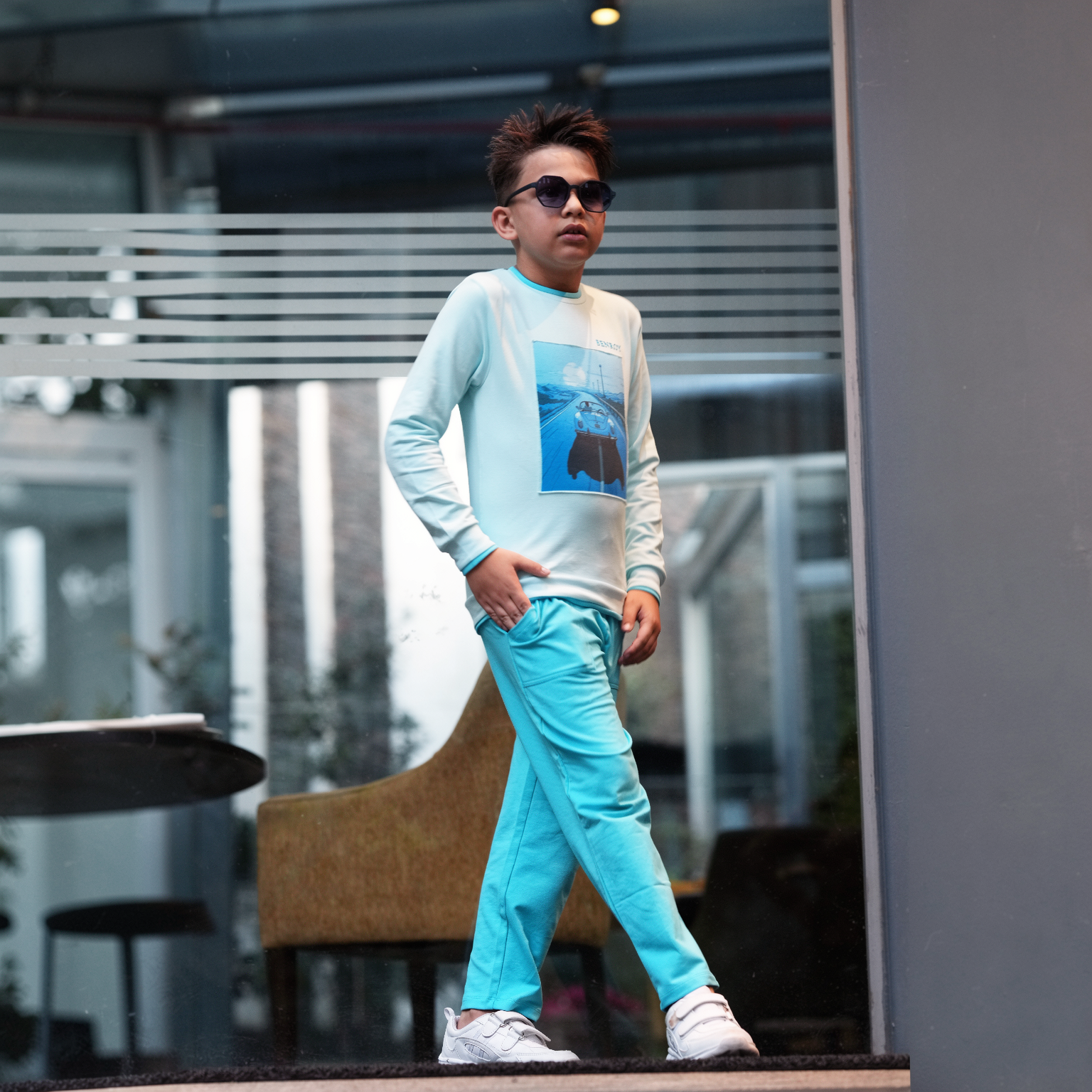 Blue Graphic Co-ord Set